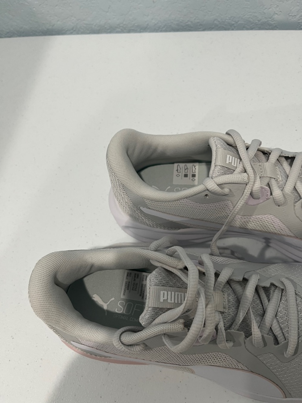 Puma Women's Light Gray & Pale Pink Athletic Sneakers - Picture 2 of 5